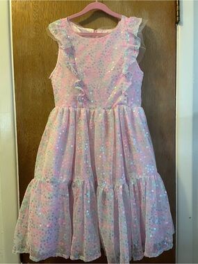 Kensie Girl Pink Sequin Tulle Party Dress Formal Occasion Sz. 16